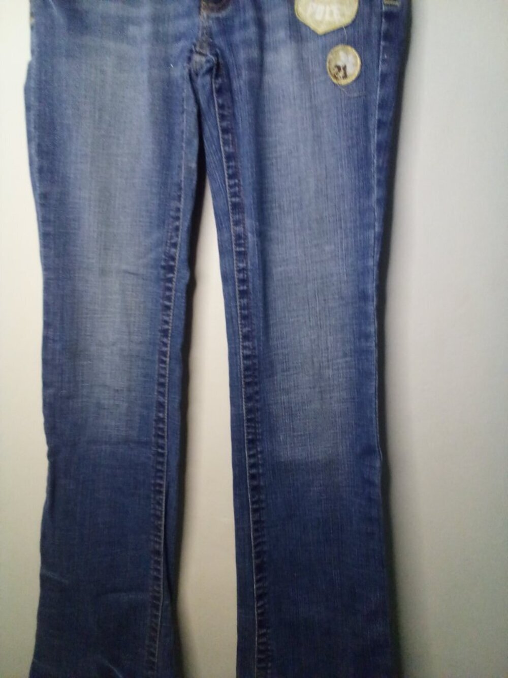 Southpole Jeans Women Juniors 5 Bootcut Y2K Patches Embellished Blue - Picture 6 of 16